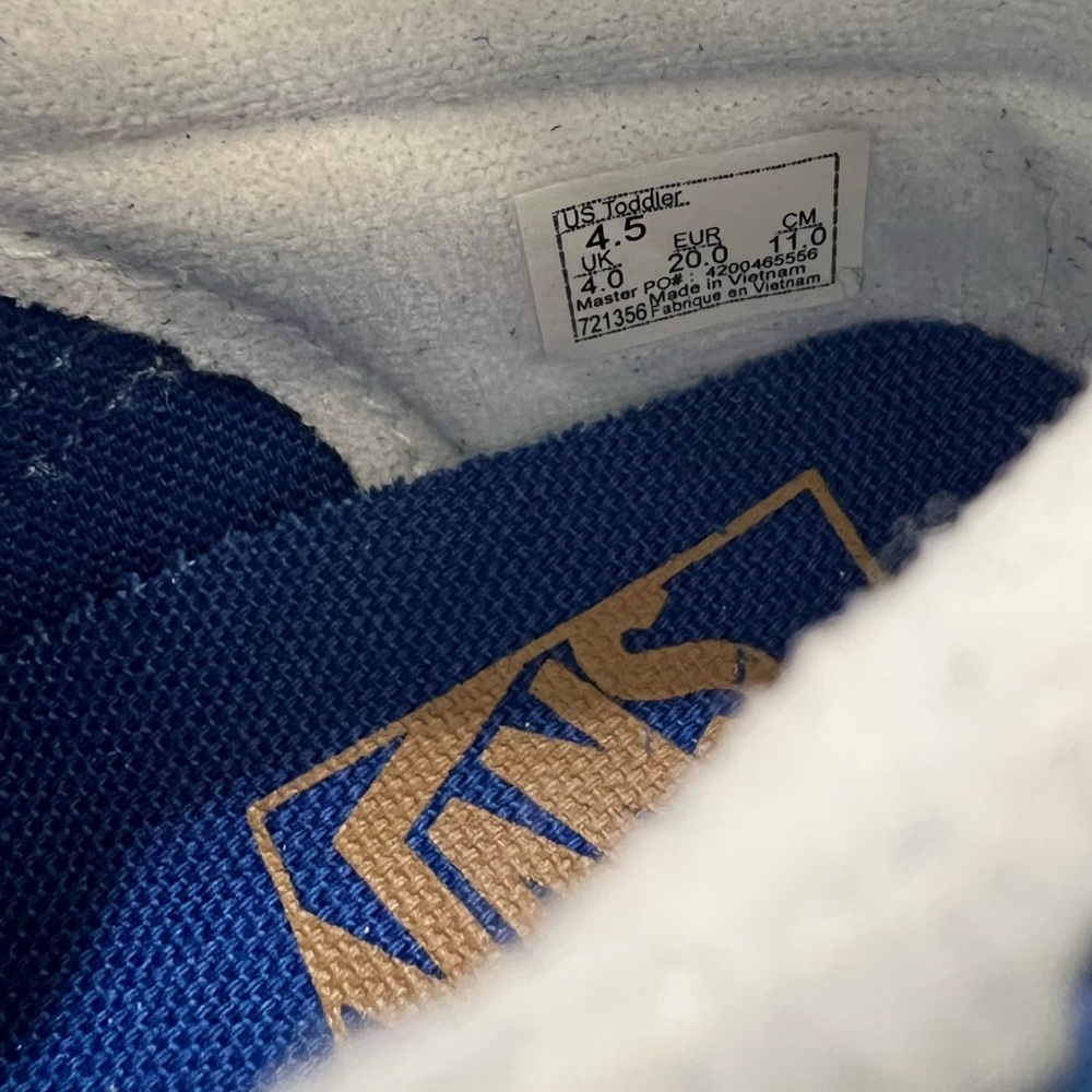 Vans Kids Blue and White High-Top Sneakers - Picture 8 of 9